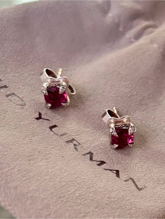 David Yurman Jewelry - David Yurman Pinkish Red Petite Chatelaine Stud Earrings